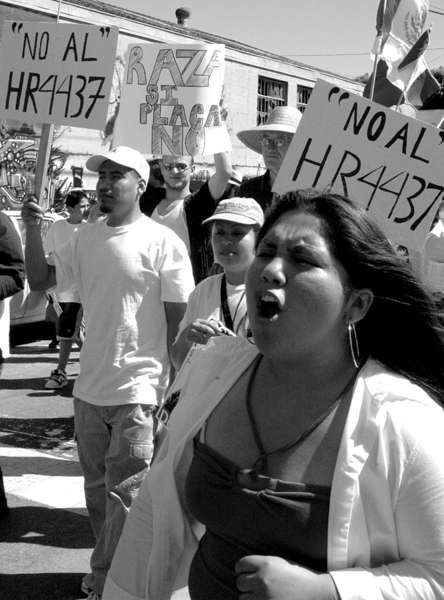 Alicia Mercado, 19, cries out for change in the U.S.- Mexican policy towards immigrants under HR 4437. 