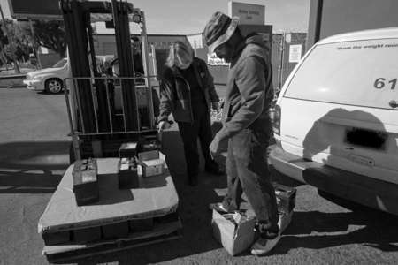 Mahir deals with a store manager to sell old motorcycle and AA batteries. If they are lucky, can make up to $20 reselling batteries. Sometimes they do not accept them, He feels they are cheated just because stores want to save a few bucks. On this day he just made $12, which he split in half with Tasha. 