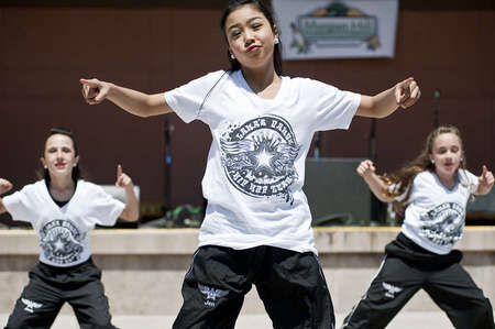 Lona's Dance Hip Hop Team, a local Morgan Hill competitive dance team, perform at the first annual BBQ Cook-off.