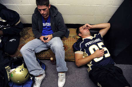 Mitchell Henry, right, helped Elizabethtown High School win two important games this season. Those victories will put the team in contention for the playoffs. But Mitchell said he could always do better, even if he sometimes feels exhausted from such efforts.