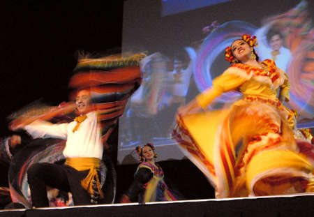 Folklorico dancers perform for the Latino Advancement. 
